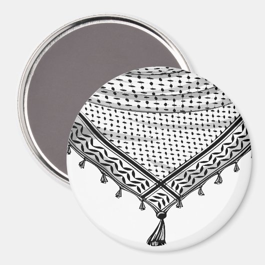 Keffiyeh Palestijnse sjaal Traditionele stof Magneet (Voorkant / Achterkant)