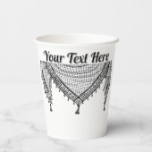 Keffiyeh Palestijnse sjaal Traditionele stof Papieren Bekers (Achterkant)