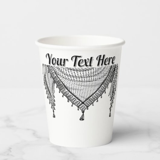 Keffiyeh Palestijnse sjaal Traditionele stof Papieren Bekers (Achterkant)