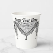 Keffiyeh Palestijnse sjaal Traditionele stof Papieren Bekers (Voorkant)