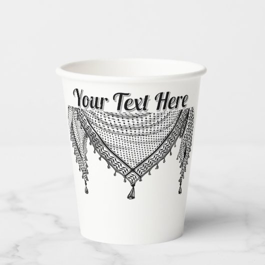 Keffiyeh Palestijnse sjaal Traditionele stof Papieren Bekers (Voorkant)