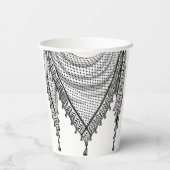 Keffiyeh Palestijnse sjaal Traditionele stof Papieren Bekers (Achterkant)