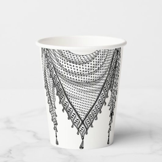 Keffiyeh Palestijnse sjaal Traditionele stof Papieren Bekers (Achterkant)