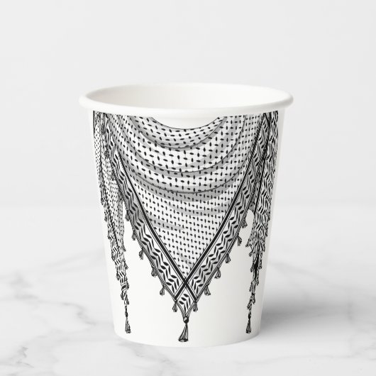 Keffiyeh Palestijnse sjaal Traditionele stof Papieren Bekers (Voorkant)