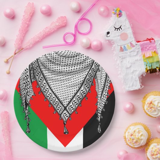 Keffiyeh Palestijnse sjaal Traditionele stof Papieren Bordje (Feest)
