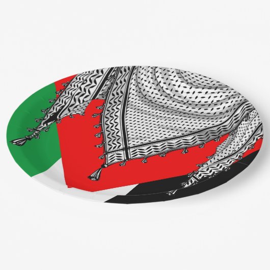 Keffiyeh Palestijnse sjaal Traditionele stof Papieren Bordje (Gekanteld)