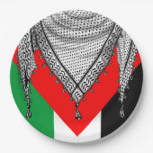 Keffiyeh Palestijnse sjaal Traditionele stof Papieren Bordje (Voorkant)