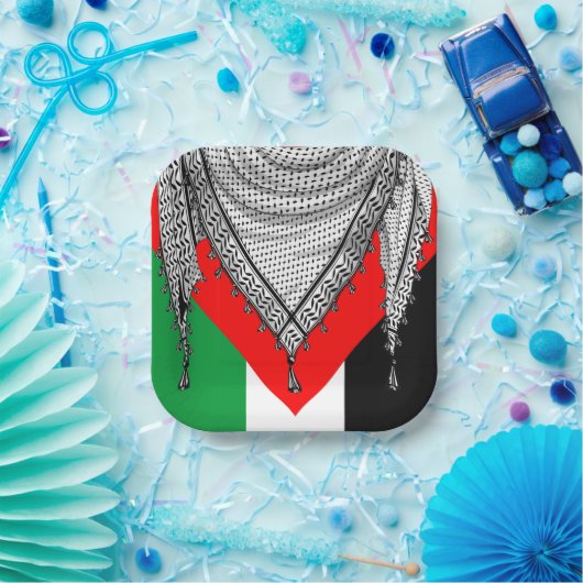 Keffiyeh Palestijnse sjaal Traditionele stof Papieren Bordje (Feest)