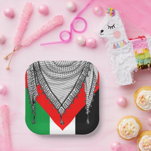 Keffiyeh Palestijnse sjaal Traditionele stof Papieren Bordje (Feest)