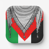 Keffiyeh Palestijnse sjaal Traditionele stof Papieren Bordje (Voorkant)