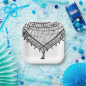 Keffiyeh Palestijnse sjaal Traditionele stof Papieren Bordje (Feest)