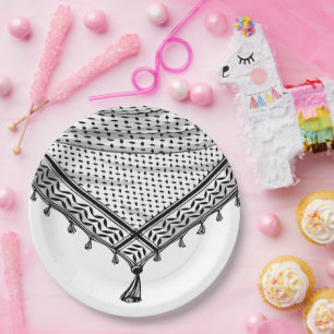 Keffiyeh Palestijnse sjaal Traditionele stof Papieren Bordje