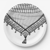 Keffiyeh Palestijnse sjaal Traditionele stof Papieren Bordje (Voorkant)