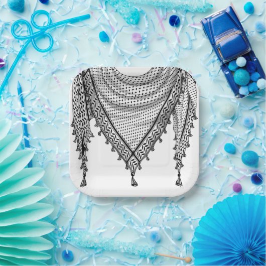 Keffiyeh Palestijnse sjaal Traditionele stof Papieren Bordje (Feest)