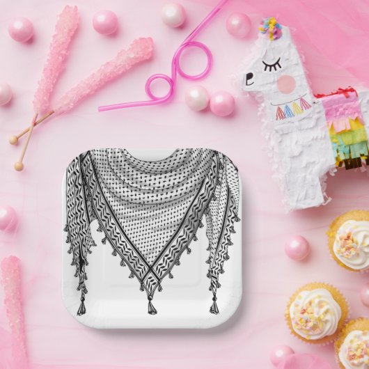 Keffiyeh Palestijnse sjaal Traditionele stof Papieren Bordje (Feest)