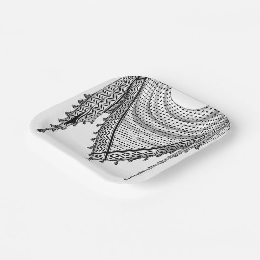 Keffiyeh Palestijnse sjaal Traditionele stof Papieren Bordje (Gebogen)