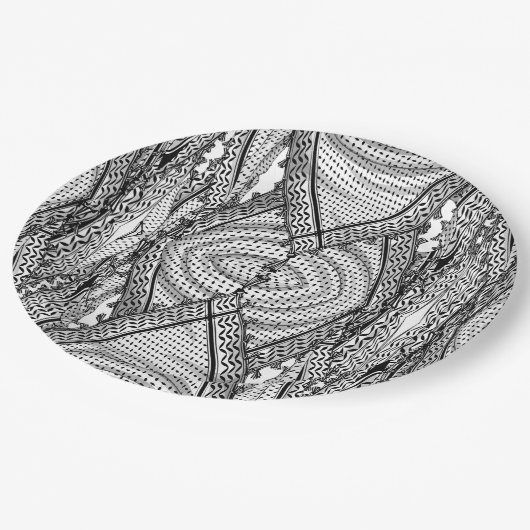 Keffiyeh Palestijnse sjaal Traditionele stof Papieren Bordje (Gekanteld)