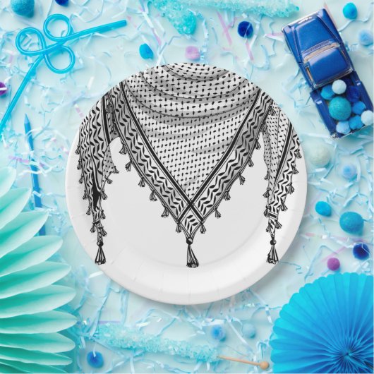 Keffiyeh Palestijnse sjaal Traditionele stof Papieren Bordje (Feest)