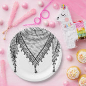 Keffiyeh Palestijnse sjaal Traditionele stof Papieren Bordje (Feest)