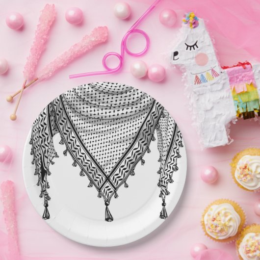 Keffiyeh Palestijnse sjaal Traditionele stof Papieren Bordje (Feest)