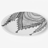 Keffiyeh Palestijnse sjaal Traditionele stof Papieren Bordje (Gekanteld)