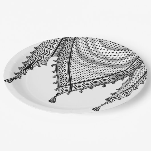 Keffiyeh Palestijnse sjaal Traditionele stof Papieren Bordje (Gekanteld)