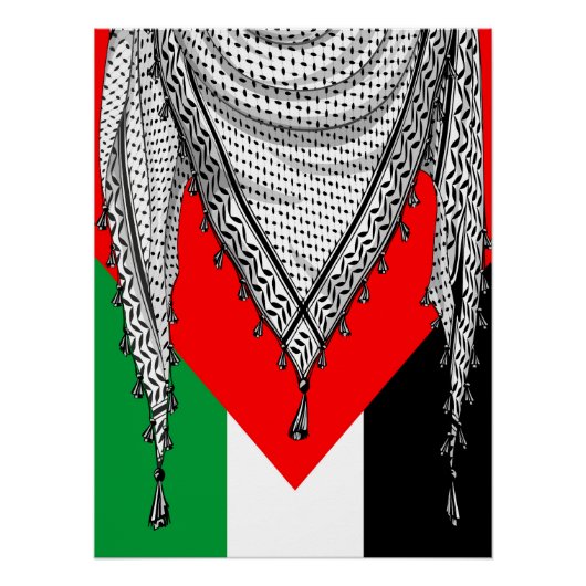 Keffiyeh Palestijnse sjaal Traditionele stof Perfect Poster (Voorkant)