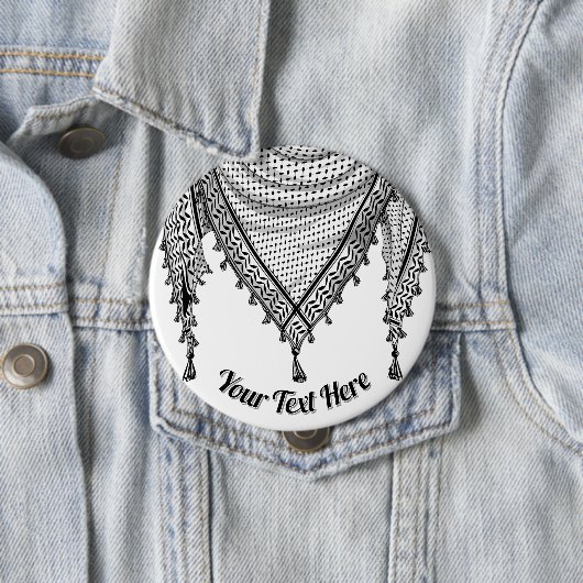 Keffiyeh Palestijnse sjaal Traditionele stof Ronde Button 4,0 Cm (In situ)