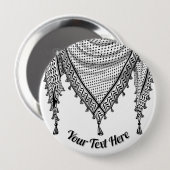 Keffiyeh Palestijnse sjaal Traditionele stof Ronde Button 4,0 Cm (Voorkant /achterkant)