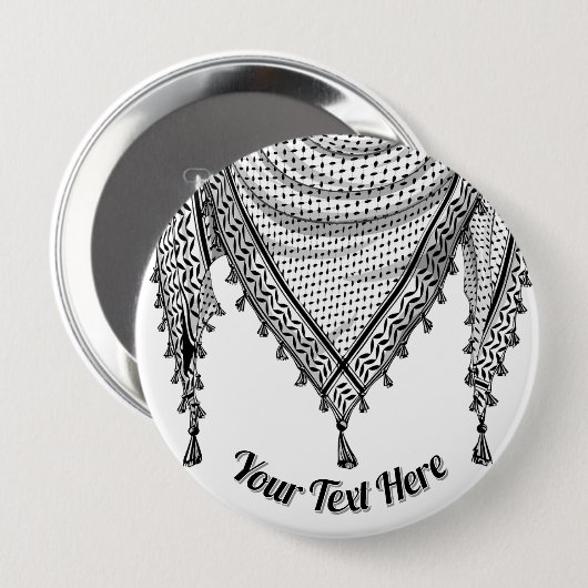 Keffiyeh Palestijnse sjaal Traditionele stof Ronde Button 4,0 Cm (Voorkant /achterkant)