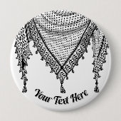 Keffiyeh Palestijnse sjaal Traditionele stof Ronde Button 4,0 Cm (Voorkant)