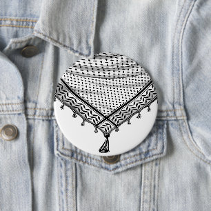 Keffiyeh Palestijnse sjaal Traditionele stof Ronde Button 4,0 Cm