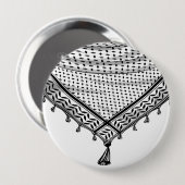 Keffiyeh Palestijnse sjaal Traditionele stof Ronde Button 4,0 Cm (Voorkant /achterkant)