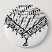 Keffiyeh Palestijnse sjaal Traditionele stof Ronde Button 4,0 Cm (Voorkant)