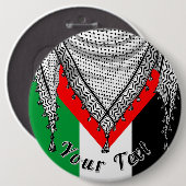 Keffiyeh Palestijnse sjaal Traditionele stof Ronde Button 6,0 Cm (Voorkant /achterkant)