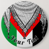 Keffiyeh Palestijnse sjaal Traditionele stof Ronde Button 6,0 Cm (Voorkant)