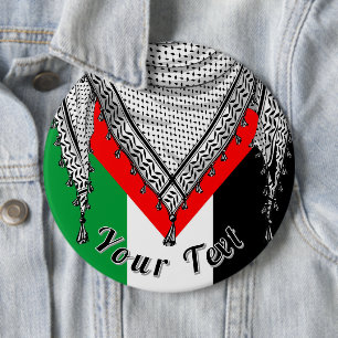 Keffiyeh Palestijnse sjaal Traditionele stof Ronde Button 6,0 Cm