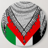 Keffiyeh Palestijnse sjaal Traditionele stof Ronde Button 6,0 Cm (Voorkant)