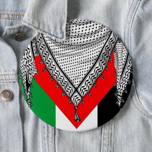 Keffiyeh Palestijnse sjaal Traditionele stof Ronde Button 6,0 Cm (In situ)