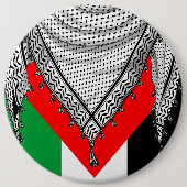 Keffiyeh Palestijnse sjaal Traditionele stof Ronde Button 6,0 Cm (Voorkant)