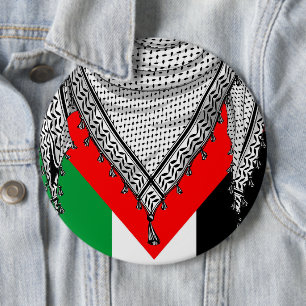 Keffiyeh Palestijnse sjaal Traditionele stof Ronde Button 6,0 Cm