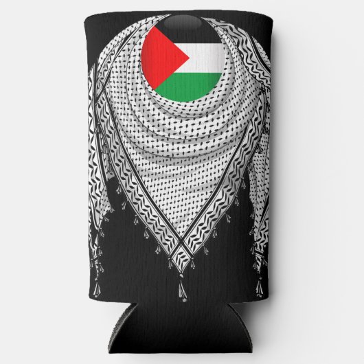 Keffiyeh Palestijnse sjaal Traditionele stof Seltzer Blikjeskoeler (Voorkant)