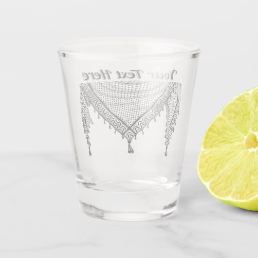 Keffiyeh Palestijnse sjaal Traditionele stof Shot Glas (Achterkant)