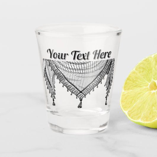 Keffiyeh Palestijnse sjaal Traditionele stof Shot Glas (Voorkant)
