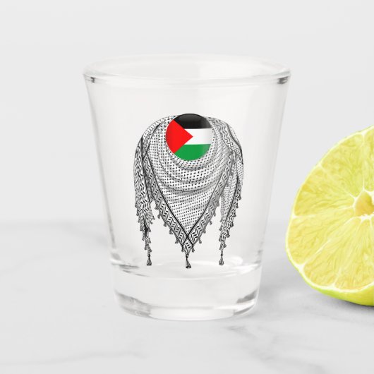 Keffiyeh Palestijnse sjaal Traditionele stof Shot Glas (Voorkant)