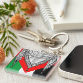 Keffiyeh Palestijnse sjaal Traditionele stof Sleutelhanger (Voorkant Rechts)
