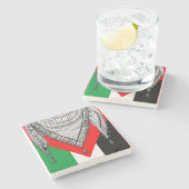 Keffiyeh Palestijnse sjaal Traditionele stof Stenen Onderzetter (Zijkant)