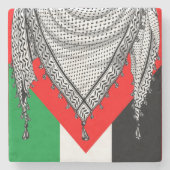 Keffiyeh Palestijnse sjaal Traditionele stof Stenen Onderzetter (Voorkant)