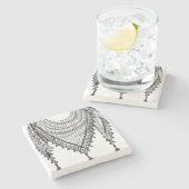 Keffiyeh Palestijnse sjaal Traditionele stof Stenen Onderzetter (Zijkant)