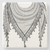 Keffiyeh Palestijnse sjaal Traditionele stof Stenen Onderzetter (Voorkant)